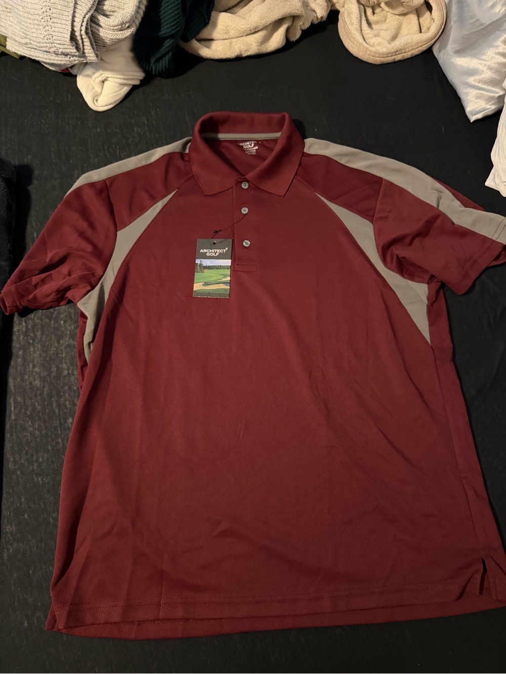 Architect Maroon Polo with Gray Accent Panels